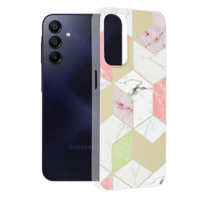 Дамски Калъф за Samsung A55, GKK Elegant Marble Case, Златист