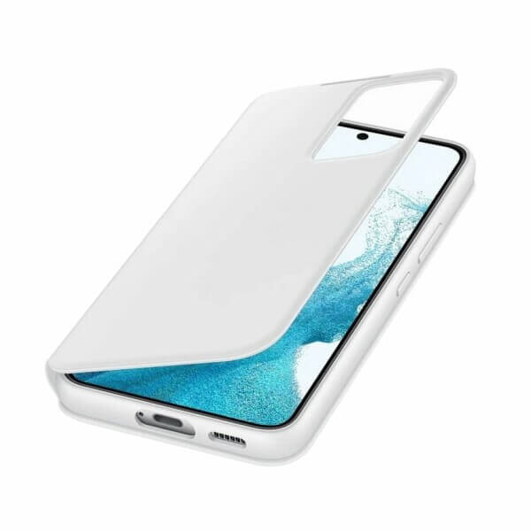 Оригинален Активен Калъф за Samsung S22 Plus Clear View Cover Book Case EF-ZS906CWEGEE, Бял (2)