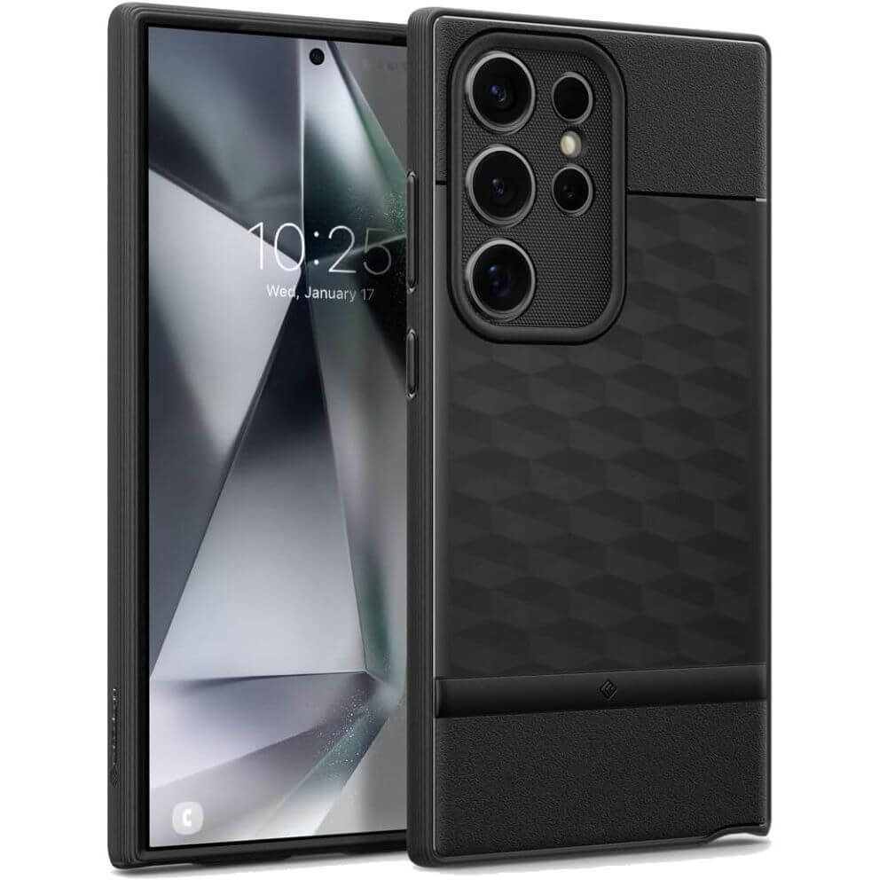 Противоударен Калъф за Samsung S24 Ultra, Spigen Caseology Parallax, Черен