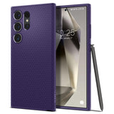 Противоударен Силиконов Калъф за Samsung S24 Ultra, Spigen Liquid Air Case, Тъмно Лилав