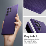 Противоударен Силиконов Калъф за Samsung S24 Ultra, Spigen Liquid Air Case, Тъмно Лилав (7)