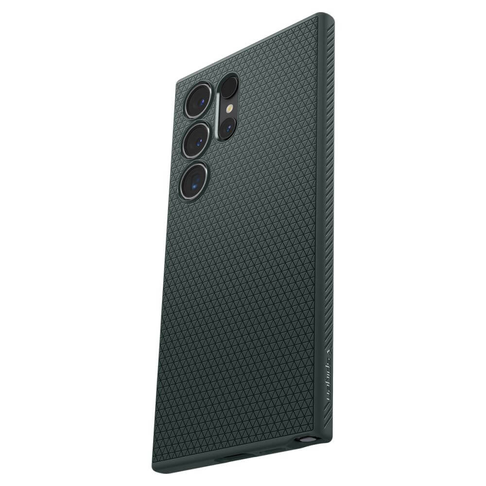Противоударен Силиконов Калъф за Samsung S24 Ultra, Spigen Liquid Air Case, Зелен (4)