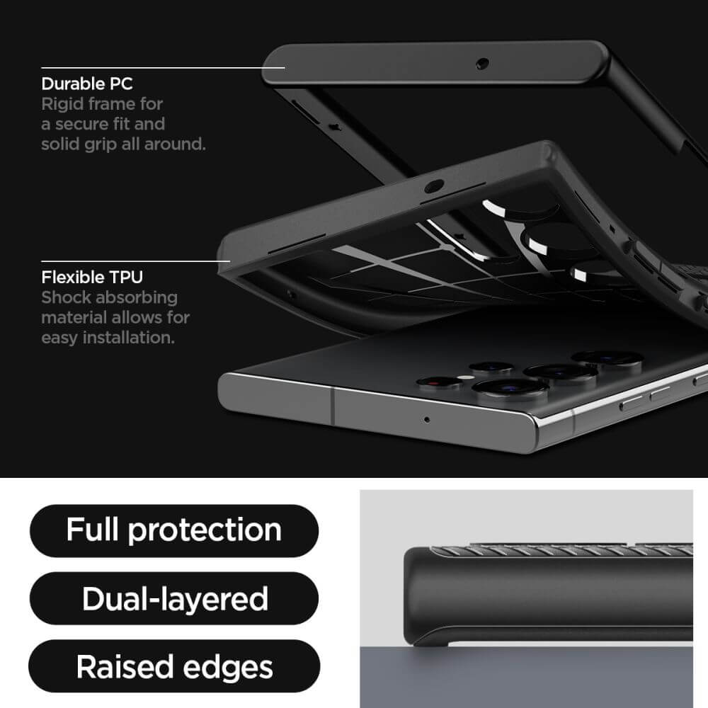 Противоударен Калъф за Samsung S24 Ultra, Spigen Neo Hybrid Case, Черен (10)