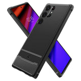 Противоударен Силиконов Калъф за Samsung S24 Ultra, Spigen Rugged Armor Case, Черен (5)