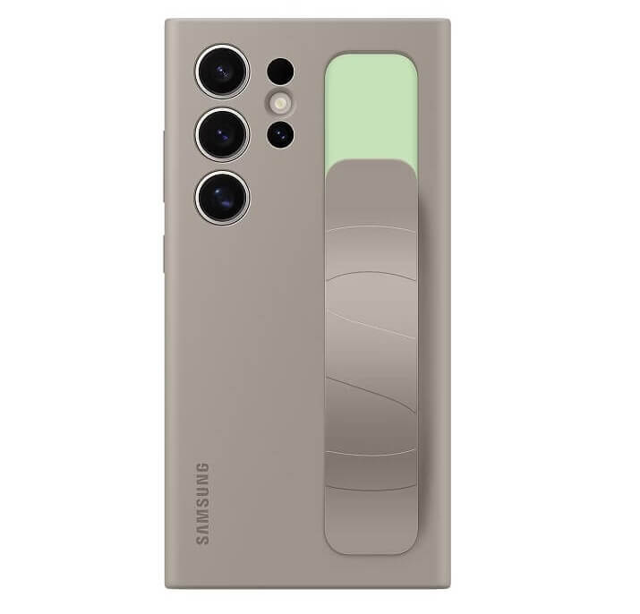 Оригинален Калъф с Държач за Samsung S24 Ultra, Standing Grip Case EF-GS928CUEGWW, Кафяв