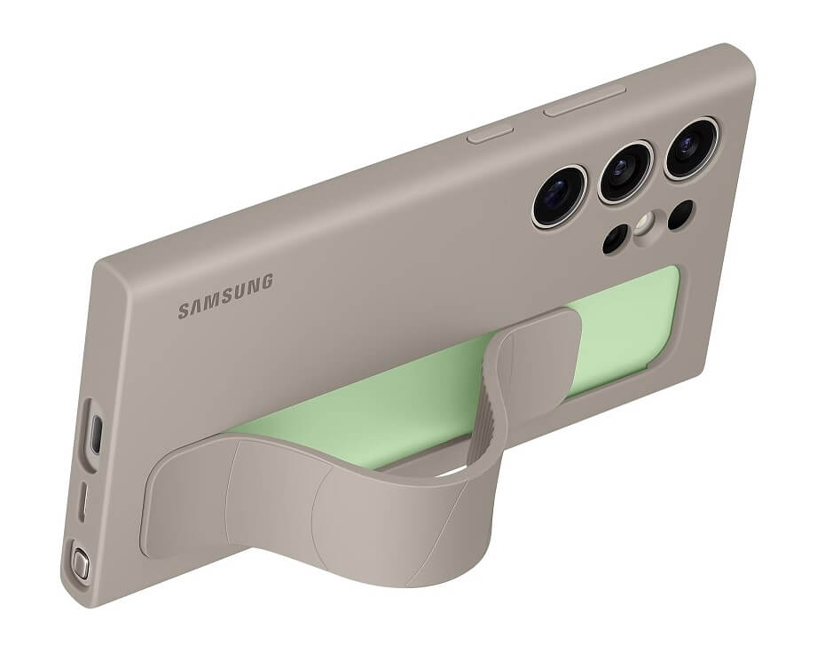 Оригинален Калъф с Държач за Samsung S24 Ultra, Standing Grip Case EF-GS928CUEGWW, Кафяв (3)