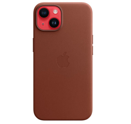 Оригинален Кожен Калъф за iPhone 14, Leather Magsafe Case MPP73ZM/A, Кафяв (4)