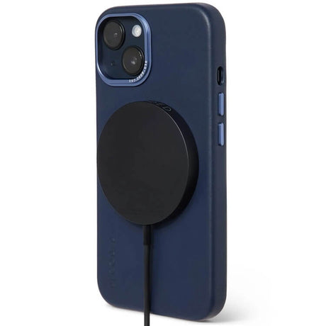 Magsafe Калъф от Естествена Кожа за iPhone 14 Pro, Decoded Leather Case, Син (3)