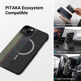 Magsafe Тънък Калъф за iPhone 14, Pitaka MagEZ 3 Case, Черен (5)