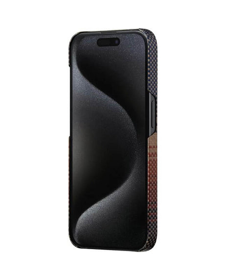 Magsafe Калъф за iPhone 15 Pro Max, Pitaka MagEZ 5 Case, Кафяв (4)