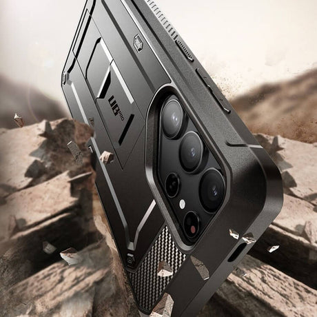 Противоударен Калъф 3в1 за Samsung S24 Ultra, Supcase Unicorn Beetle Pro Set, Черен (4)