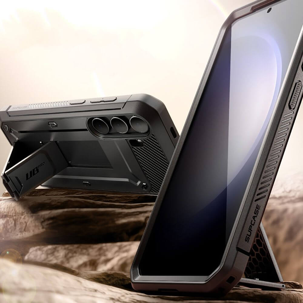Противоударен Калъф 3в1 за Samsung S24, Supcase Unicorn Beetle Pro Set, Черен (4)