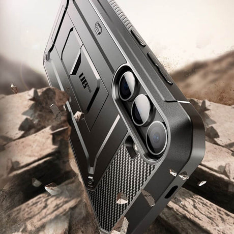 Противоударен Калъф 3в1 за Samsung S24, Supcase Unicorn Beetle Pro Set, Черен (3)