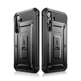 Противоударен Калъф 3в1 за Samsung S24, Supcase Unicorn Beetle Pro Set, Черен (2)