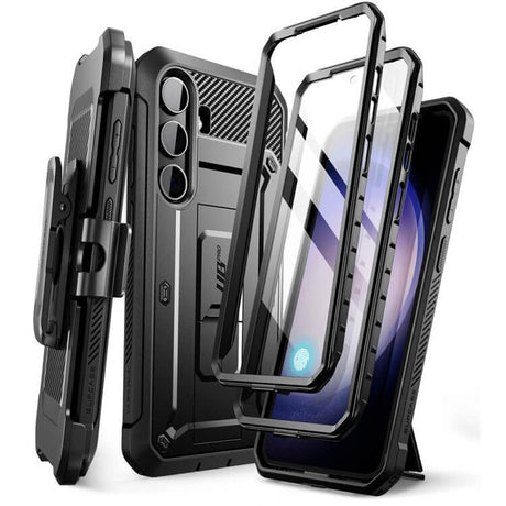 Противоударен Калъф 3в1 за Samsung S24 Plus, Supcase Unicorn Beetle Pro Set, Черен