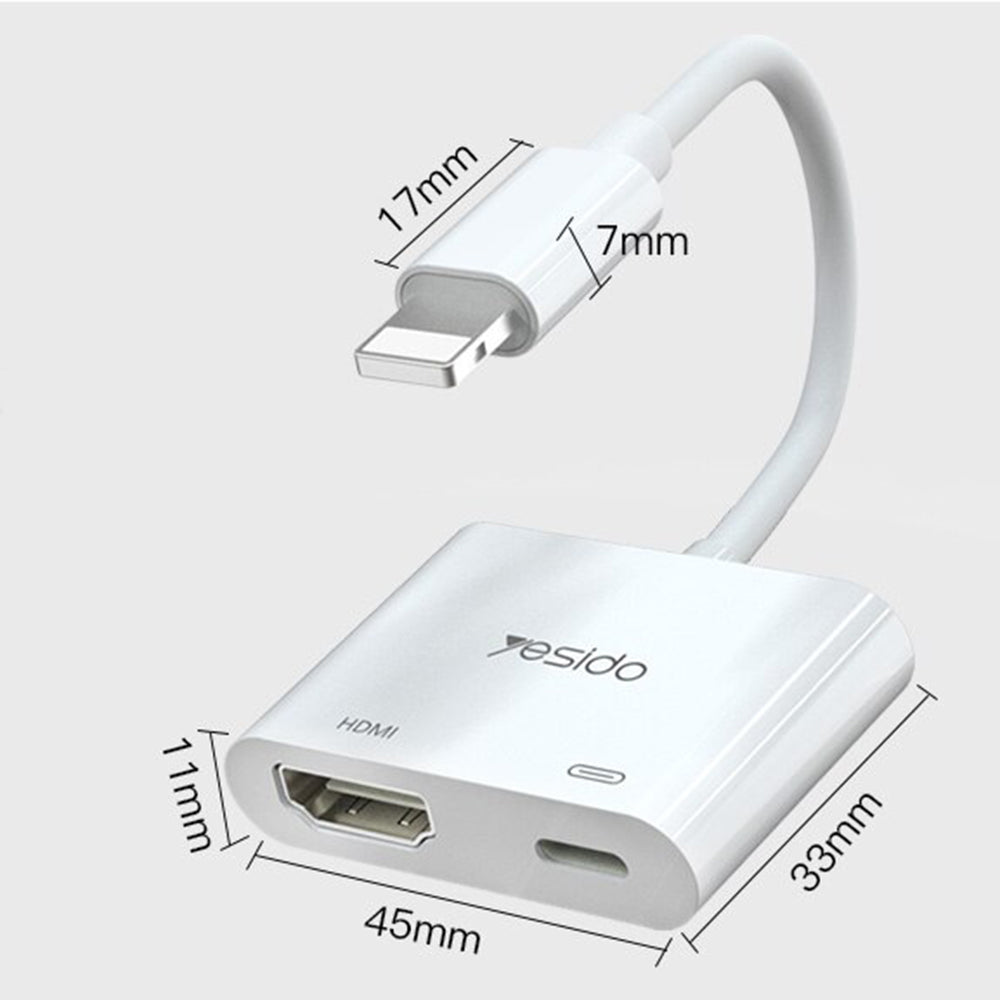 HDMI Адаптер за iPhone и iPad - Converter lightning to HDMI 6cm, Сив (5)