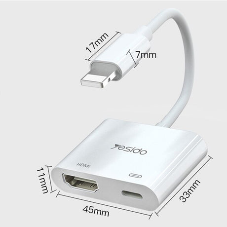 HDMI Адаптер за iPhone и iPad - Converter lightning to HDMI 6cm, Сив (5)
