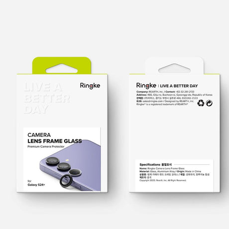 Протектор за Камерата на Samsung S24 Plus, Ringke Cam Lens Frame Glass 2бр., Черен (7)