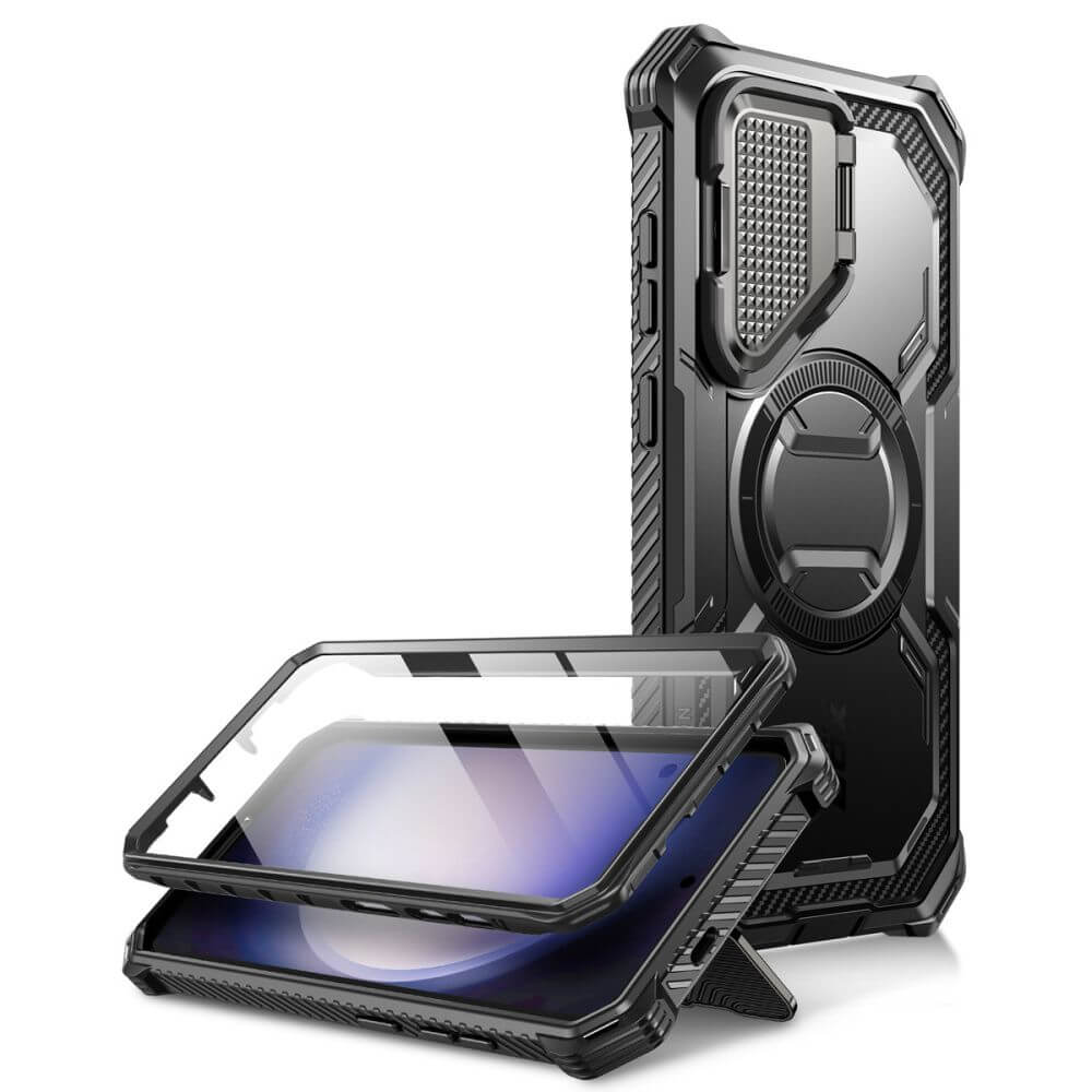 Magsafe Противоударен Калъф за Samsung S24 Plus, Supcase Iblsn Mag ArmorBox, Черен (2)