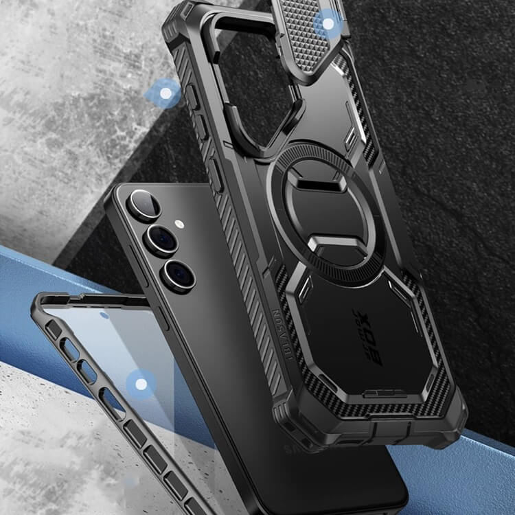 Magsafe Противоударен Калъф за Samsung S24 Plus, Supcase Iblsn Mag ArmorBox, Черен (3)
