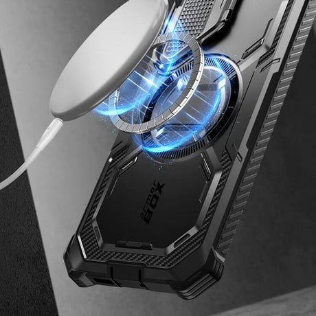 Magsafe Противоударен Калъф за Samsung S24 Plus, Supcase Iblsn Mag ArmorBox, Черен (5)