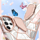 Magsafe Дамски Калъф за Samsung S24 Ultra, Supcase Iblsn Cosmo Marble, Розов (3)