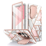 Magsafe Дамски Калъф за Samsung S24 Ultra, Supcase Iblsn Cosmo Marble, Розов
