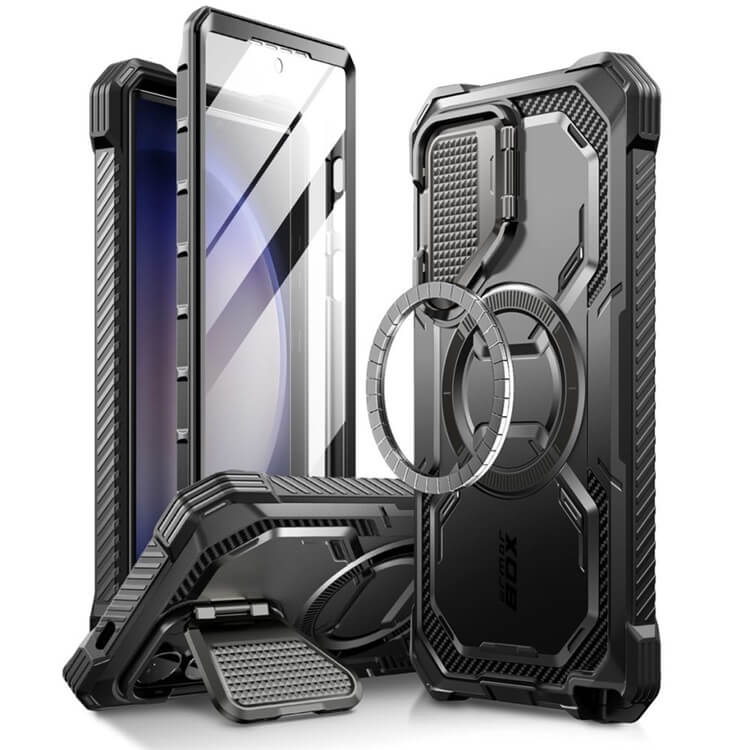 Magsafe Противоударен Калъф за Samsung S24 Ultra, Supcase Iblsn Mag ArmorBox, Черен