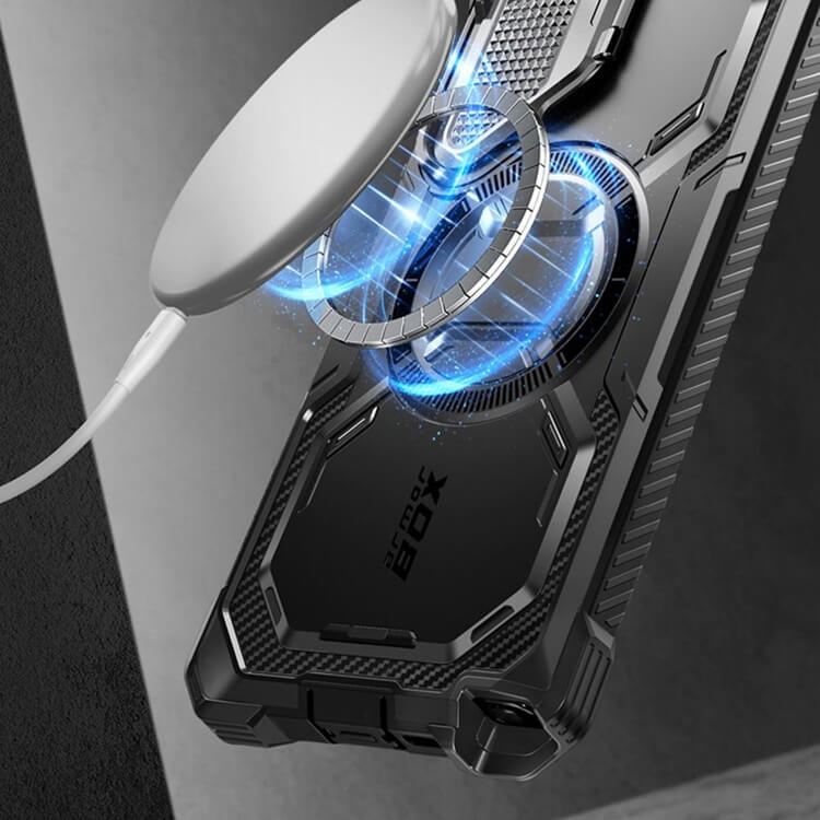 Magsafe Противоударен Калъф за Samsung S24 Ultra, Supcase Iblsn Mag ArmorBox, Черен (6)