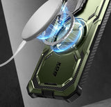Magsafe Противоударен Калъф за Samsung S24, Supcase Iblsn Mag ArmorBox, Зелен (6)