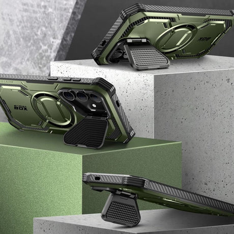 Magsafe Противоударен Калъф за Samsung S24, Supcase Iblsn Mag ArmorBox, Зелен (5)