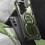 Magsafe Противоударен Калъф за Samsung S24, Supcase Iblsn Mag ArmorBox, Зелен (4)