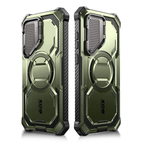 Magsafe Противоударен Калъф за Samsung S24, Supcase Iblsn Mag ArmorBox, Зелен (2)
