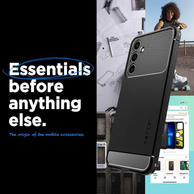 Противоударен Силиконов Калъф за Samsung A25, Spigen Rugged Armor Case, Черен (7)
