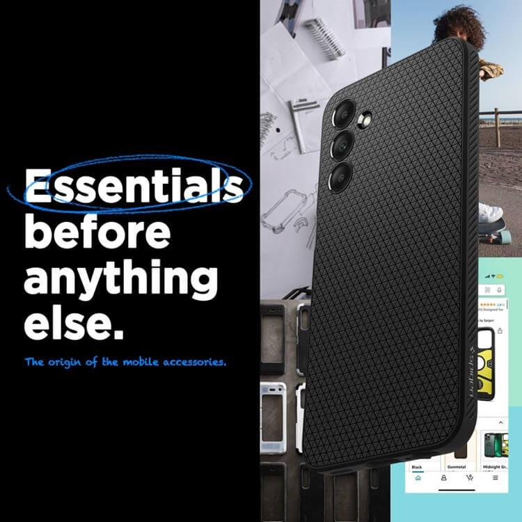 Противоударен Силиконов Калъф за Samsung A15, Spigen Liquid Air Case, Черен (10)