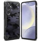 Противоударен Хибриден Калъф за Samsung S24, Ringke Fusion X Camouflage Case, Черен (2)