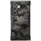 Противоударен Хибриден Калъф за Samsung S24 Ultra, Ringke Fusion X Camouflage Case, Черен