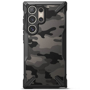 Противоударен Хибриден Калъф за Samsung S24 Ultra, Ringke Fusion X Camouflage Case, Черен
