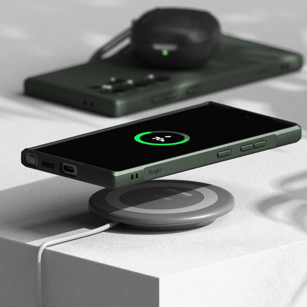 Противоударен Силиконов Калъф за Samsung S24 Ultra, Ringke Onyx Case, Зелен (8)