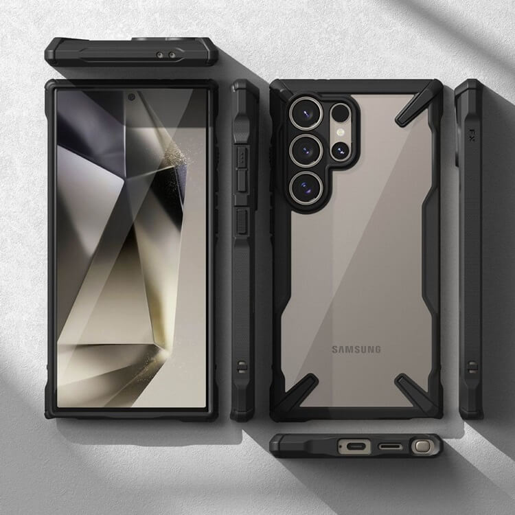 Противоударен Хибриден Калъф за Samsung S24 Ultra, Ringke Fusion X Case, Черен (5)