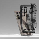 Противоударен Хибриден Калъф за Samsung S24 Ultra, Ringke Fusion X Camouflage Case, Черен (6)