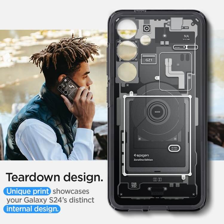 Хибриден Калъф за Samsung S24, Spigen Zero One Ultra Hybrid Case, Черен (9)