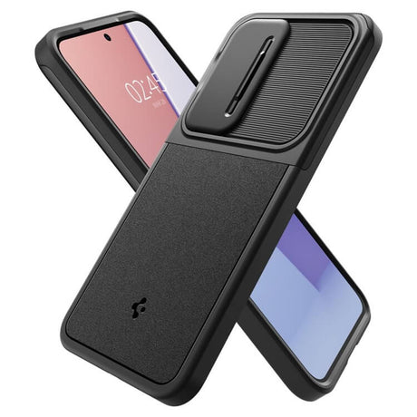 Калъф с Камерен Предпазител за Samsung S24, Spigen Optik Armor Case, Черен (6)