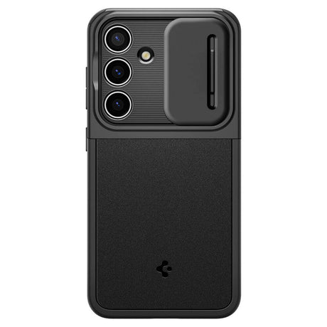 Калъф с Камерен Предпазител за Samsung S24, Spigen Optik Armor Case, Черен (3)