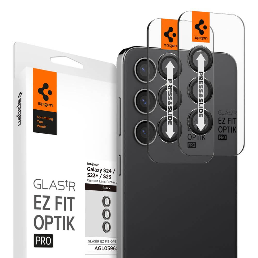 Протектор за Камерата на Samsung S24, Spigen EZ Fit Optik Pro Glass tR 2бр., Черен (4)