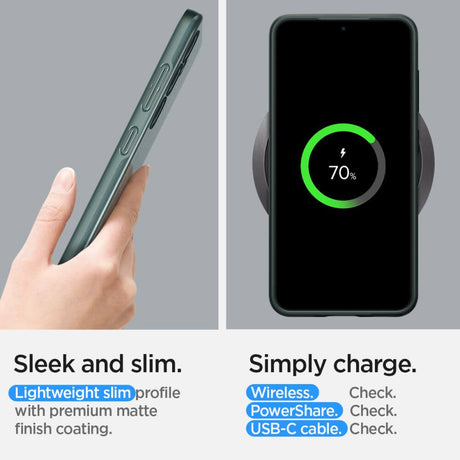 Противоударен Калъф за Samsung S24, Spigen Thin Fit Case, Зелен (9)