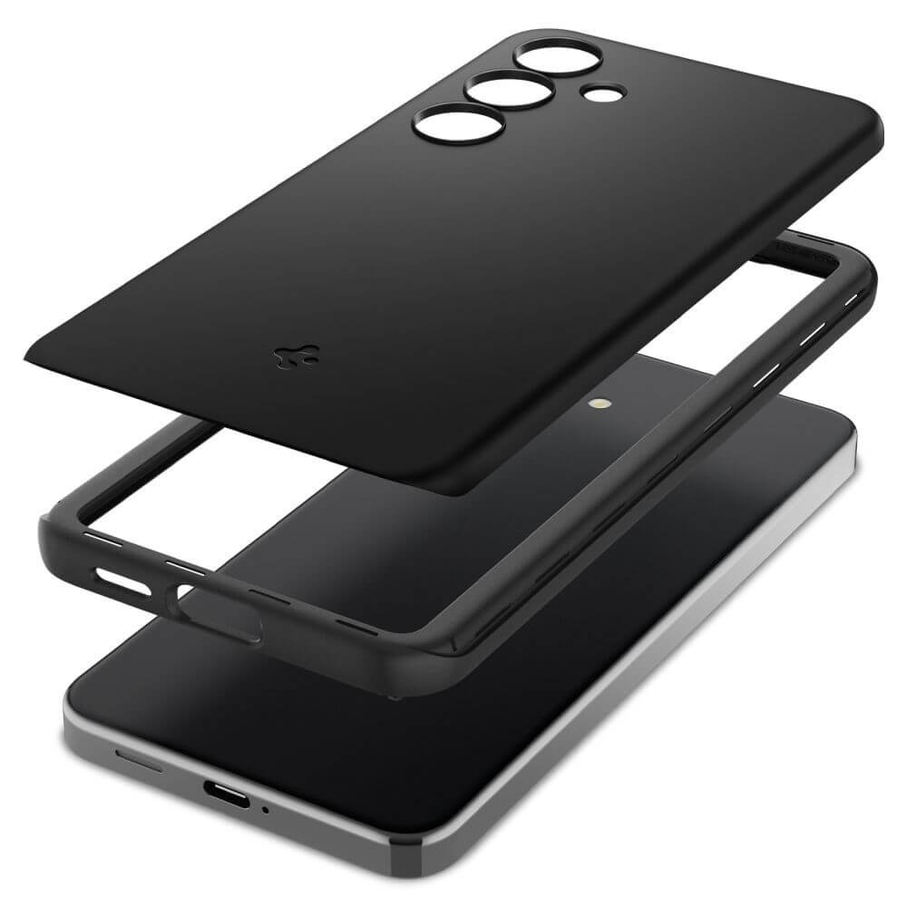 Противоударен Калъф за Samsung S24, Spigen Thin Fit Case, Черен (5)