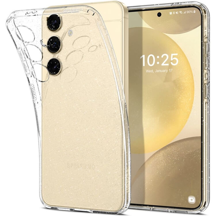 Блестящ Калъф за Samsung S24, Spigen Liquid Crystal Glitter Quartz Case, Прозрачен (3)
