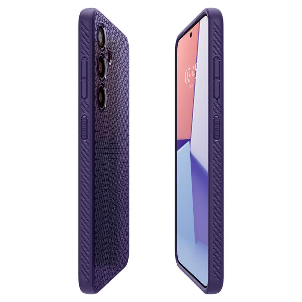 Противоударен Силиконов Калъф за Samsung S24, Spigen Liquid Air Case, Тъмно Лилав (8)