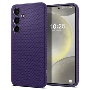 Противоударен Силиконов Калъф за Samsung S24, Spigen Liquid Air Case, Тъмно Лилав